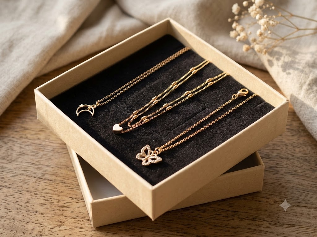 3 BOXES LUXURY NECKLES COMBO SET - 3 BOXES LUXURY
